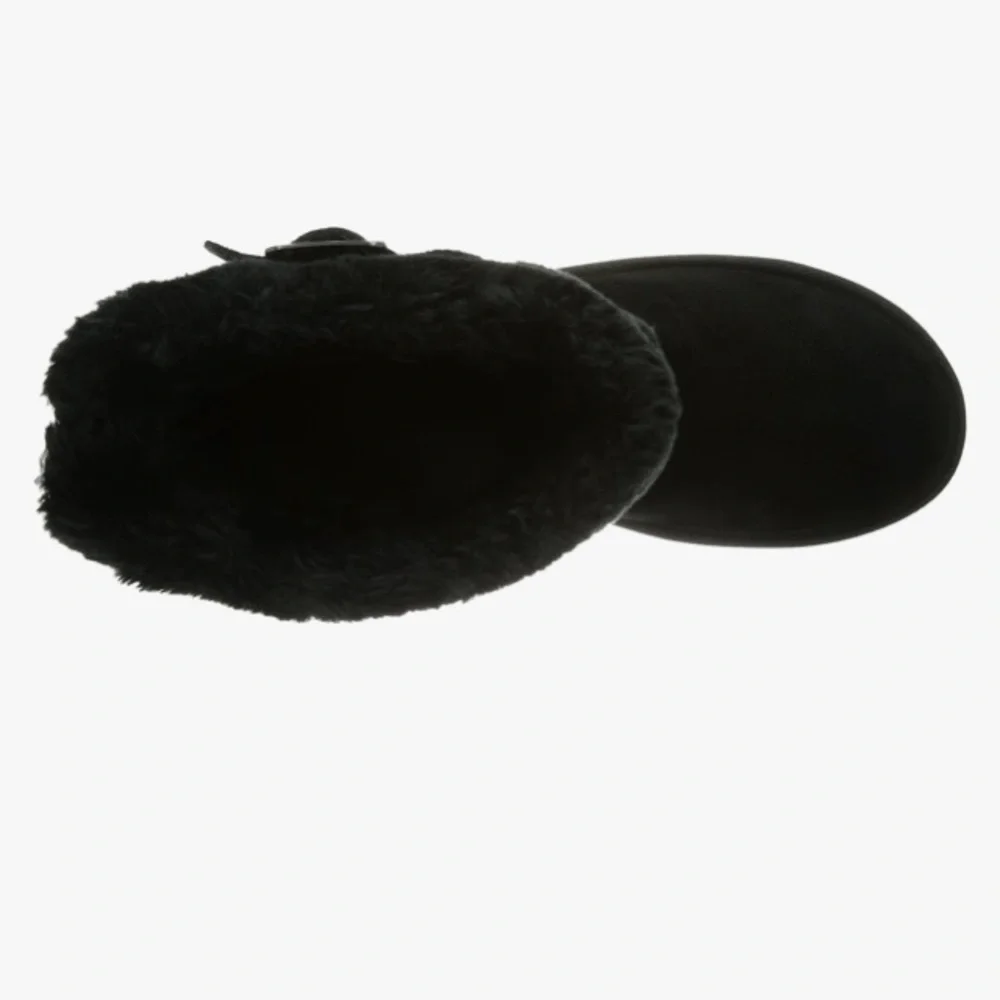 Skechers Star Shooter Skyward Suede & Fur-lined Black Boots NWT - Picture 6 of 12